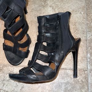 VIA SPIGA Black Strapped Stilettos
